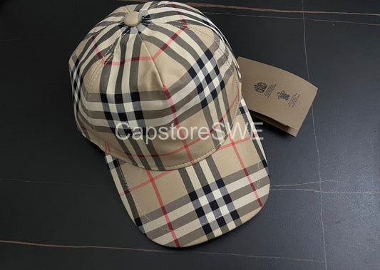 BB Vintage Check Baseball Beige hat